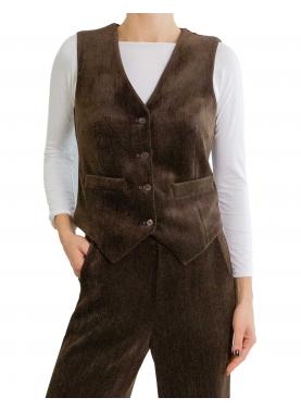 Gilet in velluto denim "Eva"